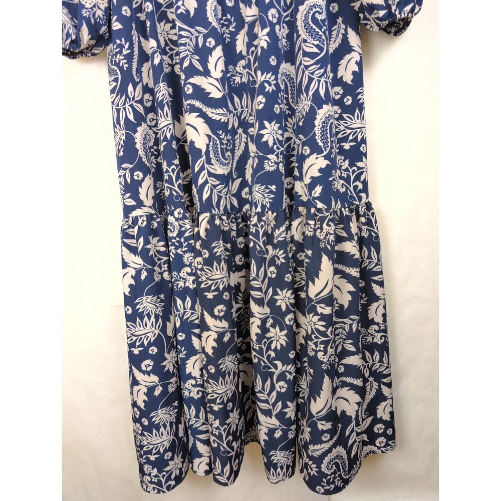 Rusttyydustty paisley floral tiered embroidered maxi dress Size 1XL Navy Boho - Picture 5 of 7